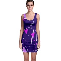 Purple Blue Geometric Pattern Bodycon Dress by Pakrebo