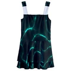 Green Pattern Background Abstract Kids  Layered Skirt Swimsuit