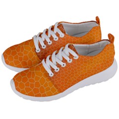 Orange Mosaic Structure Background Men s Lightweight Sports Shoes by Pakrebo