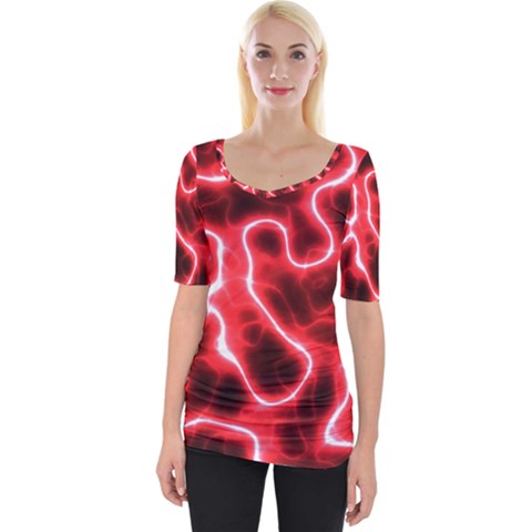 Pattern Background Abstract Wide Neckline Tee by Pakrebo