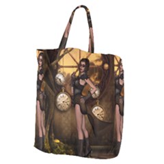 Wonderful Steampunk Lady Giant Grocery Tote by FantasyWorld7