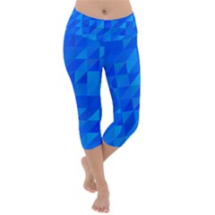 Pattern Halftone Geometric Lightweight Velour Capri Yoga Leggings by Alisyart