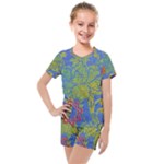 Paint Concrete Old Rough Textured Kids  Mesh Tee and Shorts Set