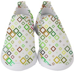 Square Colorful Geometric Style Kids  Slip On Sneakers