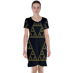 Sierpinski Triangle Chaos Fractal Short Sleeve Nightdress by Alisyart