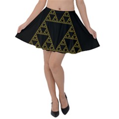 Sierpinski Triangle Chaos Fractal Velvet Skater Skirt by Alisyart