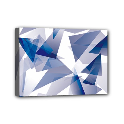 Triangle Blue Mini Canvas 7  X 5  (stretched)