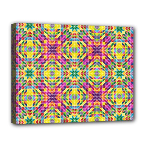 Triangle Mosaic Pattern Repeating Canvas 14  X 11  (stretched)