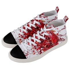 Red Pomegranate Fried Fruit Juice Men s Mid-top Canvas Sneakers
