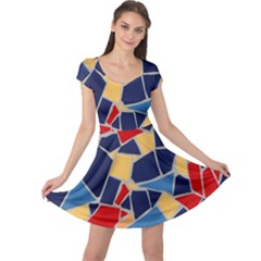 Pattern Tile Wall Background Cap Sleeve Dress