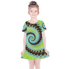Fractal Julia Mandelbrot Art Kids  Simple Cotton Dress by Pakrebo
