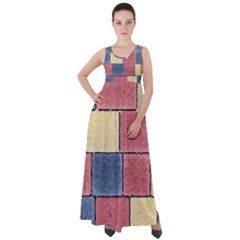 Model Mosaic Wallpaper Texture Empire Waist Velour Maxi Dress by Pakrebo