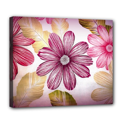 Star Flower Deluxe Canvas 24  X 20  (stretched) by Mariart