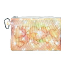 Valentine Heart Love Pink Canvas Cosmetic Bag (large)