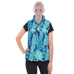 Tropical Greens Leaves Banana Women s Button Up Vest by Mariart