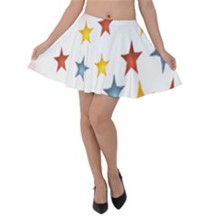Star Rainbow Velvet Skater Skirt