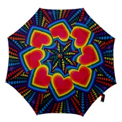 Rainbow Pop Heart Hook Handle Umbrellas (small) by WensdaiAmbrose