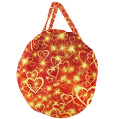 Pattern Valentine Heart Love Giant Round Zipper Tote by Mariart