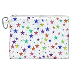 Star Random Background Scattered Canvas Cosmetic Bag (xl) by Pakrebo