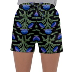 Pattern Thistle Structure Texture Sleepwear Shorts by Pakrebo