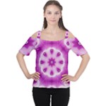 Pattern Abstract Background Art Purple Cutout Shoulder Tee