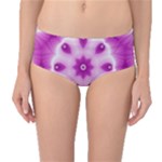Pattern Abstract Background Art Purple Mid-Waist Bikini Bottoms