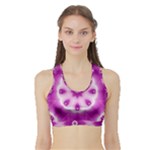 Pattern Abstract Background Art Purple Sports Bra with Border