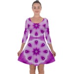 Pattern Abstract Background Art Purple Quarter Sleeve Skater Dress