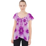Pattern Abstract Background Art Purple Lace Front Dolly Top