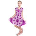 Pattern Abstract Background Art Purple Kids  Short Sleeve Dress