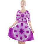 Pattern Abstract Background Art Purple Quarter Sleeve A-Line Dress