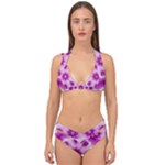 Pattern Abstract Background Art Purple Double Strap Halter Bikini Set