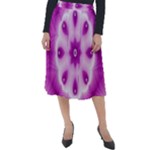 Pattern Abstract Background Art Purple Classic Velour Midi Skirt 