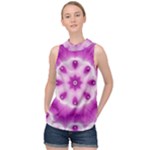 Pattern Abstract Background Art Purple High Neck Satin Top