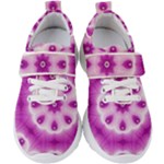 Pattern Abstract Background Art Purple Kids  Velcro Strap Shoes