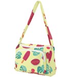 Watermelon Leaves Strawberry Front Pocket Crossbody Bag