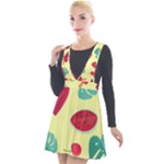 Watermelon Leaves Strawberry Plunge Pinafore Velour Dress