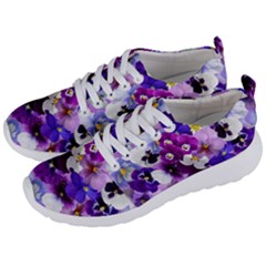 Pretty Purple Pansies Men s Lightweight Sports Shoes by retrotoomoderndesigns