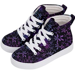 Retro Lilac Pattern Kids  Hi-top Skate Sneakers by WensdaiAmbrose