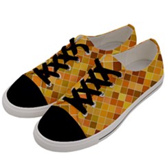 Square Pattern Diagonal Men s Low Top Canvas Sneakers
