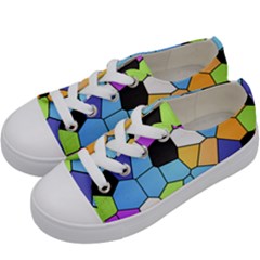 Stained Glass Colourful Pattern Kids  Low Top Canvas Sneakers by Mariart