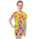 Watercolor Paint Blend Kids  Mesh Tee and Shorts Set View1