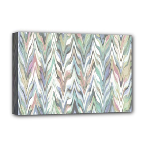 Zigzag Backdrop Pattern Grey Deluxe Canvas 18  X 12  (stretched)