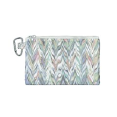 Zigzag Backdrop Pattern Grey Canvas Cosmetic Bag (small)