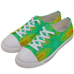 Kaleidoscope Background Green Women s Low Top Canvas Sneakers by Mariart