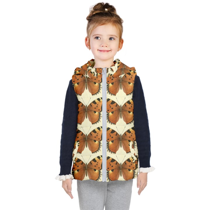 Butterflies Insects Kids  Hooded Puffer Vest