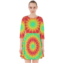 Kaleidoscope Background Red Yellow Smock Dress by Mariart
