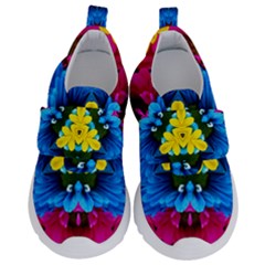 Flowers Kaleidoscope Mandala Kids  Velcro No Lace Shoes