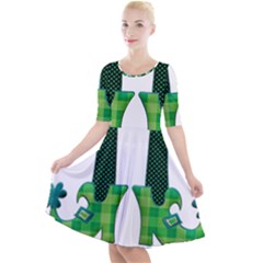 Saint Patrick S Day March Quarter Sleeve A-line Dress by Mariart