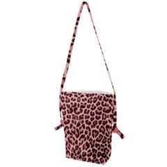 Coral Leopard Print Folding Shoulder Bag by TopitOff